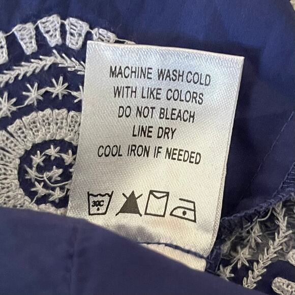 Tyler Boe Candie Midi Dress - Blue with White Embroidery - Size 6 - Picture 9 of 9